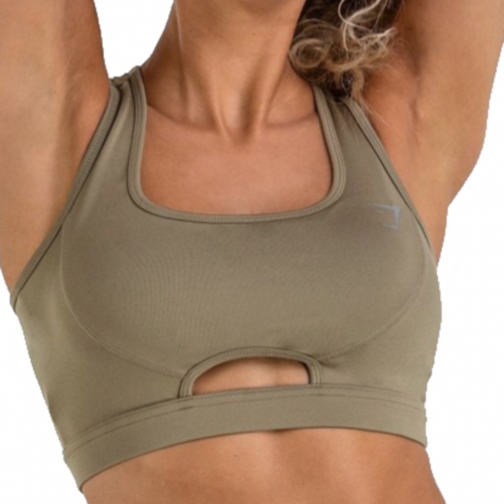 GymShark ease sports bra khaki M